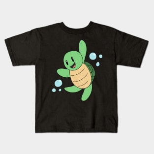 Friendly Sea Turtle Says Hi Kids T-Shirt